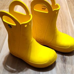 Crocs Yellow Rain Boots size 12 youth